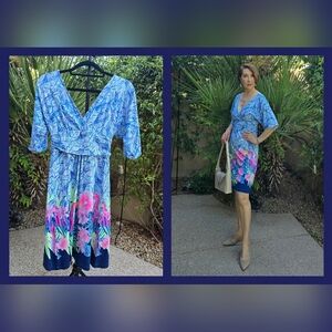 EUC Lilly Pulitzer Sundress with Ruching At Waist and Kimono Style Sleeves